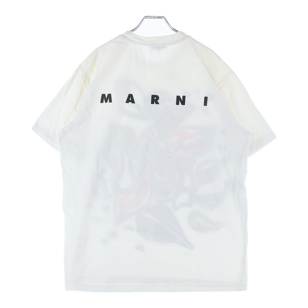 MARNI(マルニ) 20SS グラフィック ロゴ プリント 半袖カットソー Tシャツ ホワイト HUMU0142P0