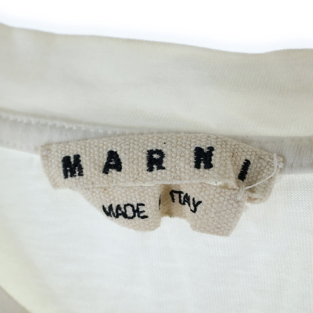 MARNI(マルニ) 20SS グラフィック ロゴ プリント 半袖カットソー Tシャツ ホワイト HUMU0142P0