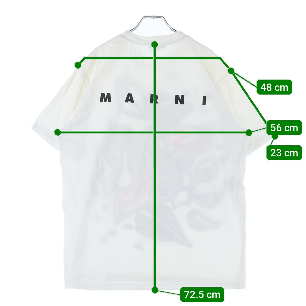 MARNI(マルニ) 20SS グラフィック ロゴ プリント 半袖カットソー Tシャツ ホワイト HUMU0142P0