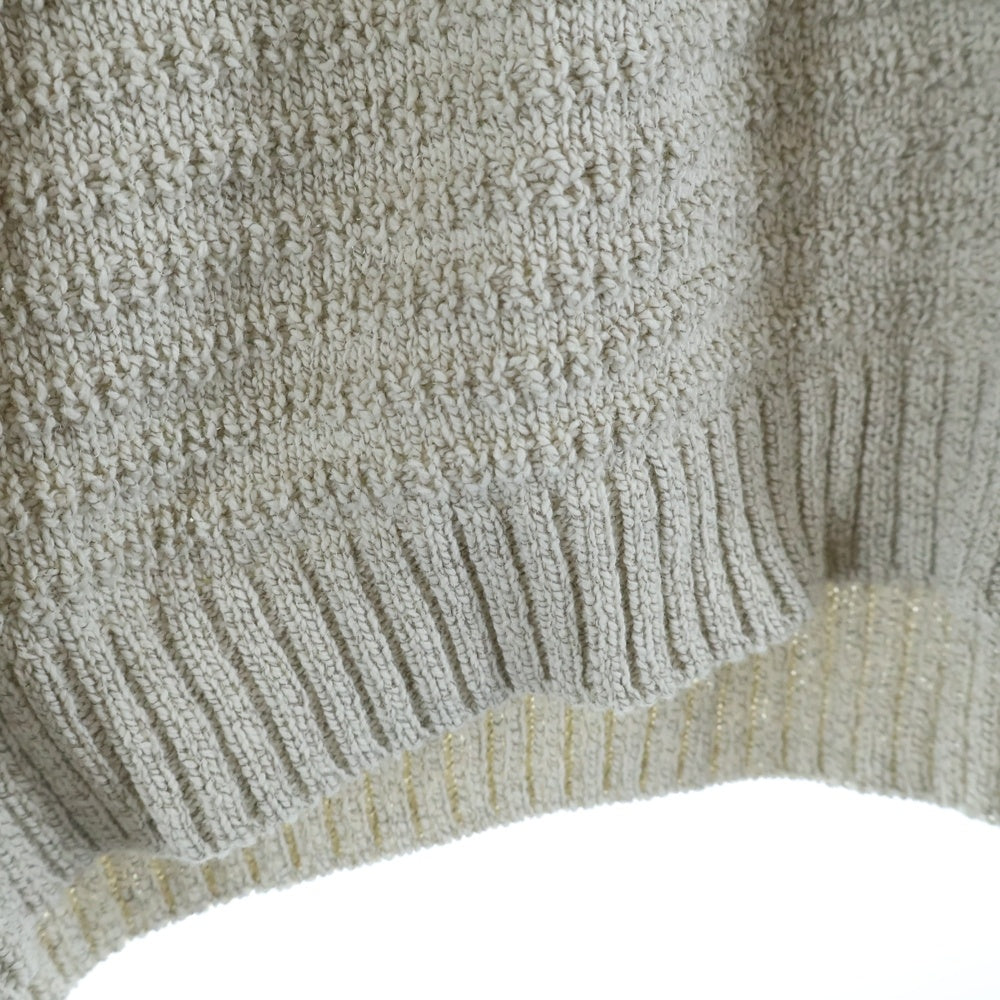 NO BRAND(ノーブランド) WYM(ウィム バイ ウッド)MELANGE SKIPPER KNIT POLO メランジ スキッパー ニット レギュラーカラー ロングスリーブ ポロシャツ グレー WYkn758