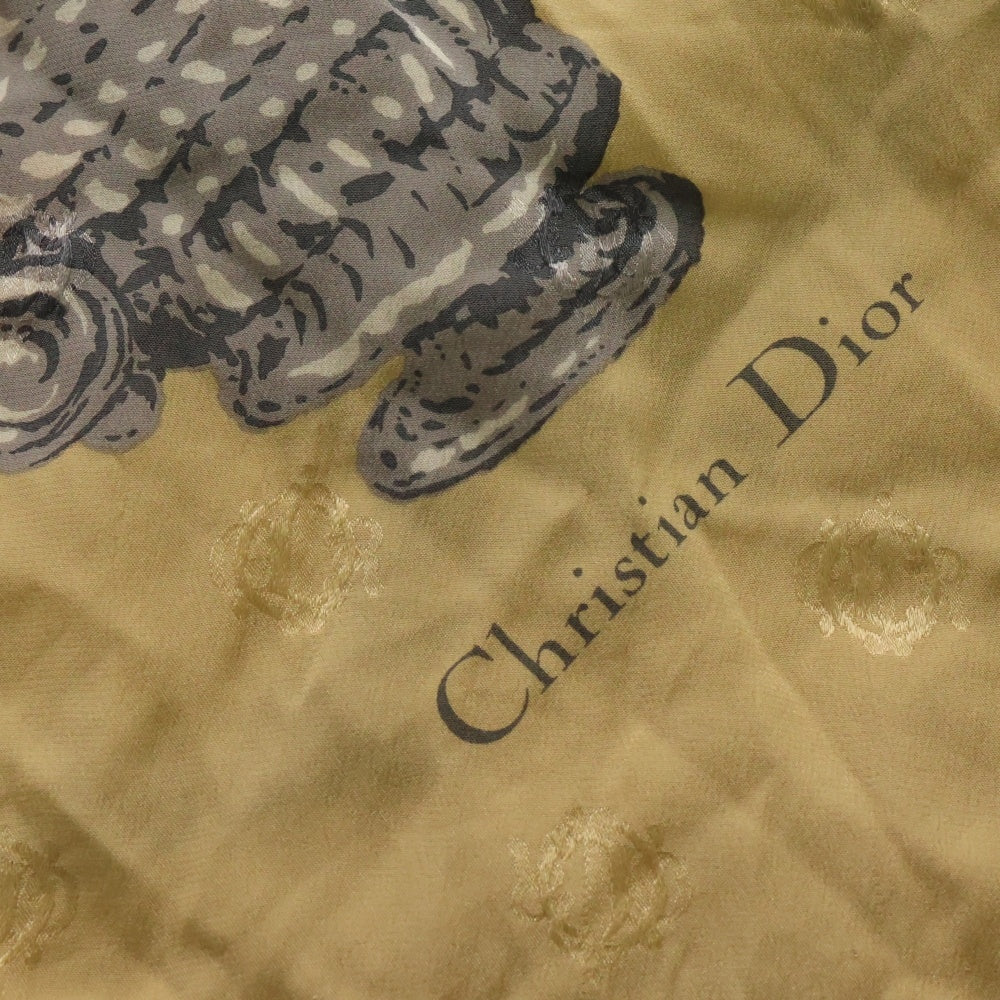 Christian Dior(クリスチャンディオール) ロゴプリント 総柄 シルク 大判スカーフ ストール マルチカラー