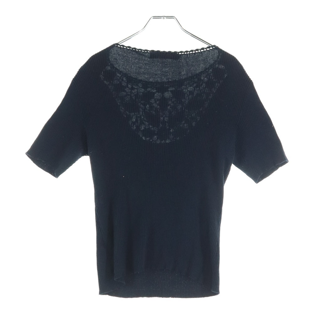 PINK HOUSE(ピンクハウス) ショート丈 クルーネック半袖ニットセーター レディース ネイビー P015EKAL 03 B