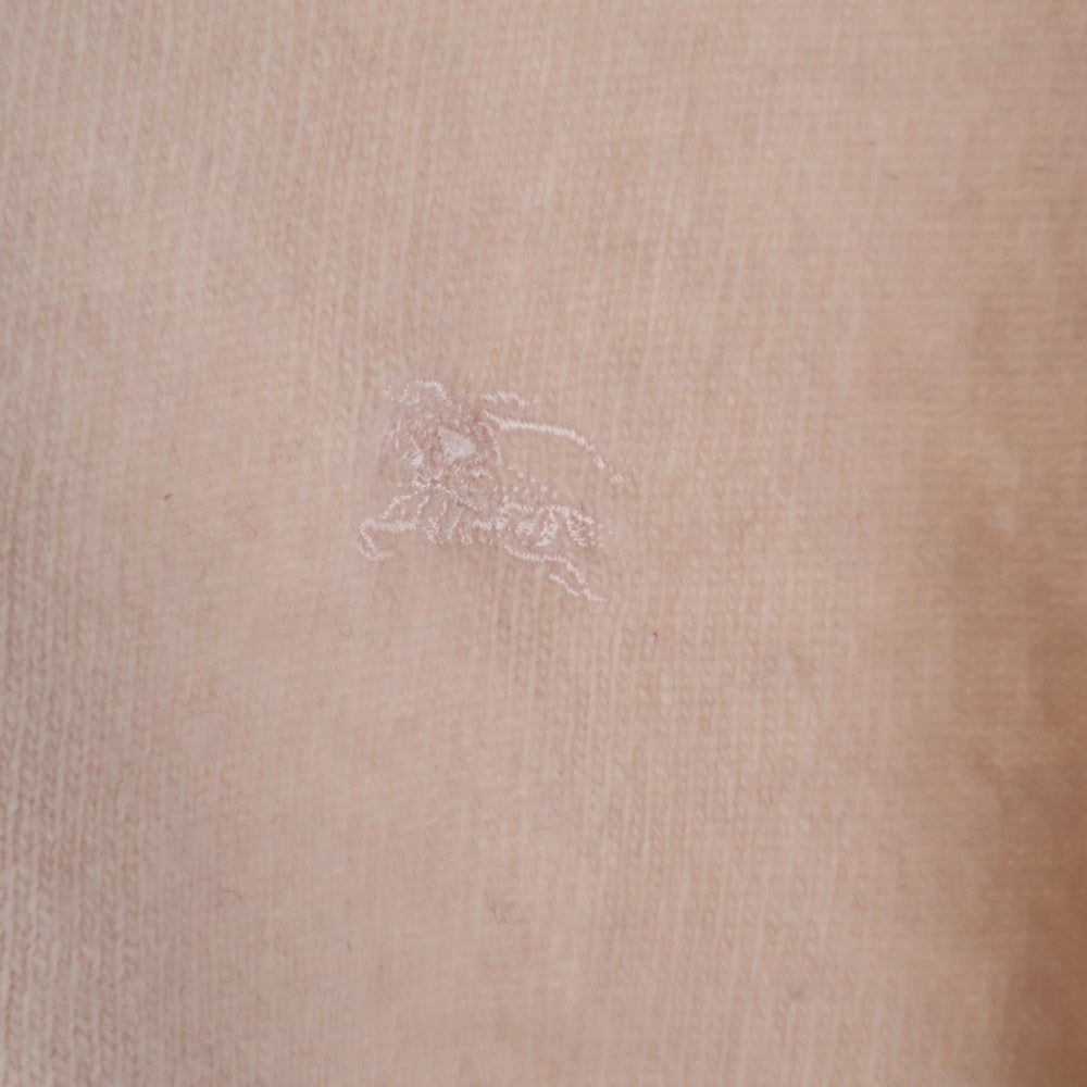 BURBERRY BLUE LABEL(バーバリーブルーレーベル) フロント刺繍 裏地切り替え ニットカーディガン レディース ピンク E1N37-655-40