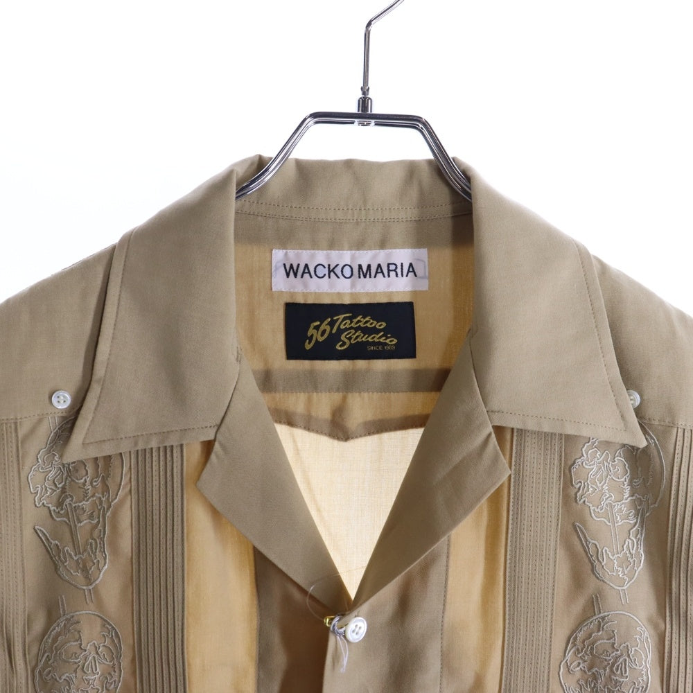 WACKO MARIA(ワコマリア) 25SS ×56 TATTOO STUDIO CUBA SHIRT S/S 56タトゥースタジオ キューバ 半袖シャツ ベージュ 56TS-WM-OC02