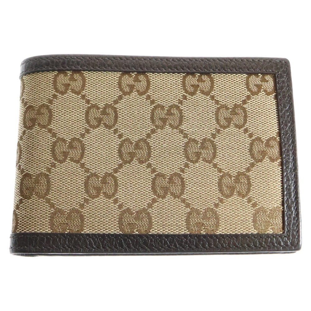 GUCCI(グッチ) GGキャンバス コンパクト ウォレット 二つ折り財布 ブラウン 292534