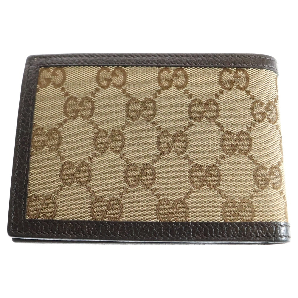GUCCI(グッチ) GGキャンバス コンパクト ウォレット 二つ折り財布 ブラウン 292534