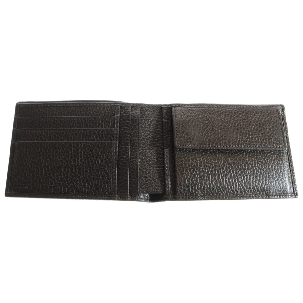 GUCCI(グッチ) GGキャンバス コンパクト ウォレット 二つ折り財布 ブラウン 292534