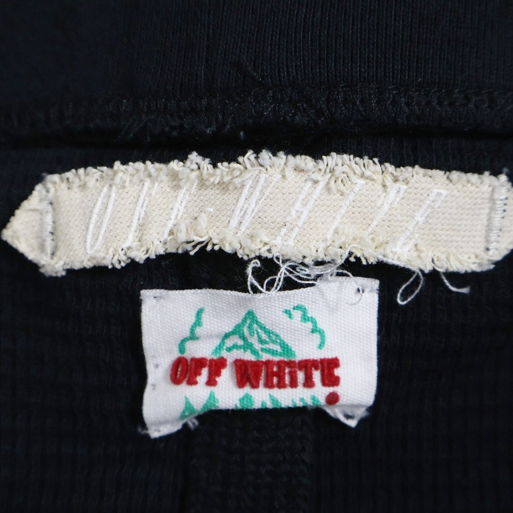 OFF-WHITE(オフホワイト) バックプリント ワッフル コットンレギンス レディース ブラック
