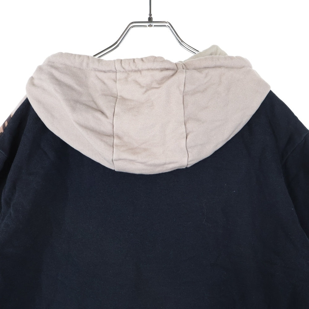 FENDI(フェンディ) 19SS ×FILA MANIA HOODED SHIRT フィラ マニア フーデッド シャツ プルオーバースウェットパーカー フーディー ブラック/ベージュ FY0945 A65J