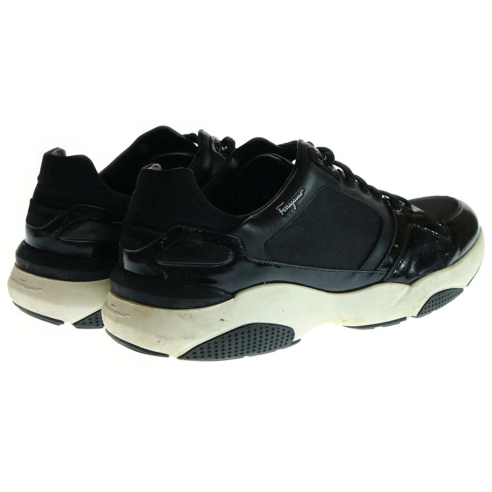 Salvatore Ferragamo(サルヴァトーレ フェラガモ) ロゴ印字 レザーローカットスニーカー シューズ ブラック KM 5377