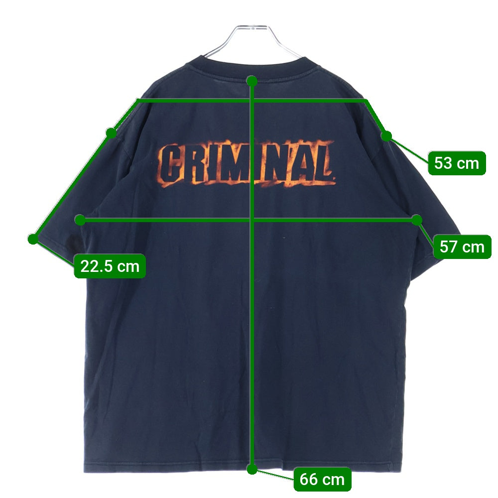 VINTAGE(ヴィンテージ) 90S EMINEM CRIMINAL エミネム クリミナル プリント クルーネック 半袖Tシャツ カットソー ブラック