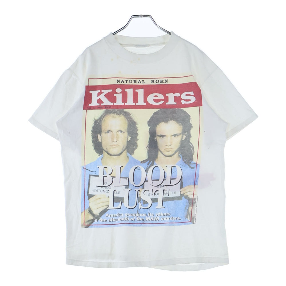 VINTAGE(ヴィンテージ) 90S NATURAL BORN KILLERS 1994 BLOOD LUST MOVIE PROMO ナチュラルボーンキラーズ プリント クルーネック 半袖Tシャツ カットソー ホワイト