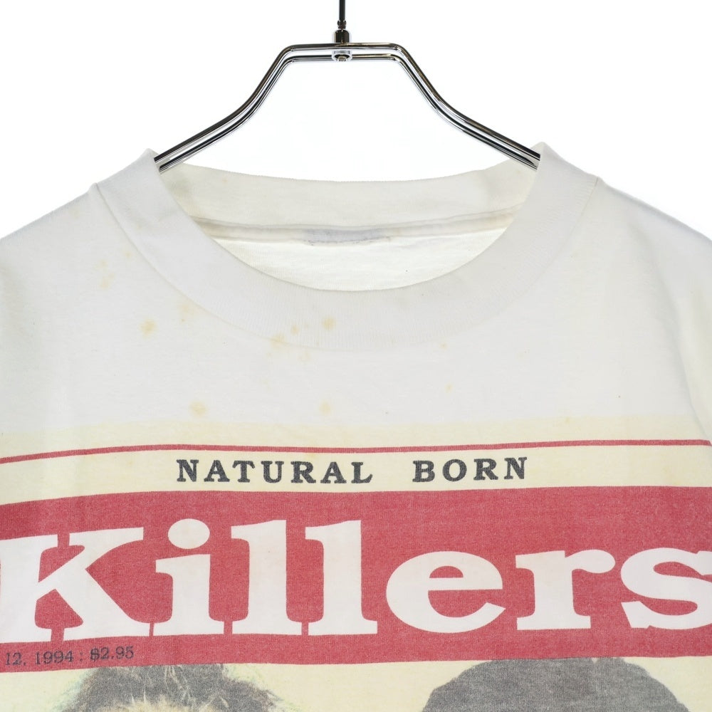 VINTAGE(ヴィンテージ) 90S NATURAL BORN KILLERS 1994 BLOOD LUST MOVIE PROMO ナチュラルボーンキラーズ プリント クルーネック 半袖Tシャツ カットソー ホワイト