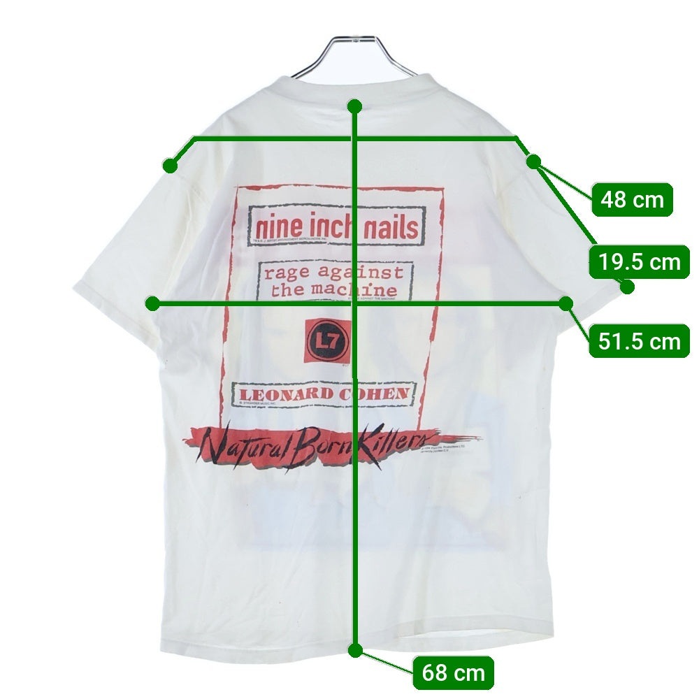 VINTAGE(ヴィンテージ) 90S NATURAL BORN KILLERS 1994 BLOOD LUST MOVIE PROMO ナチュラルボーンキラーズ プリント クルーネック 半袖Tシャツ カットソー ホワイト