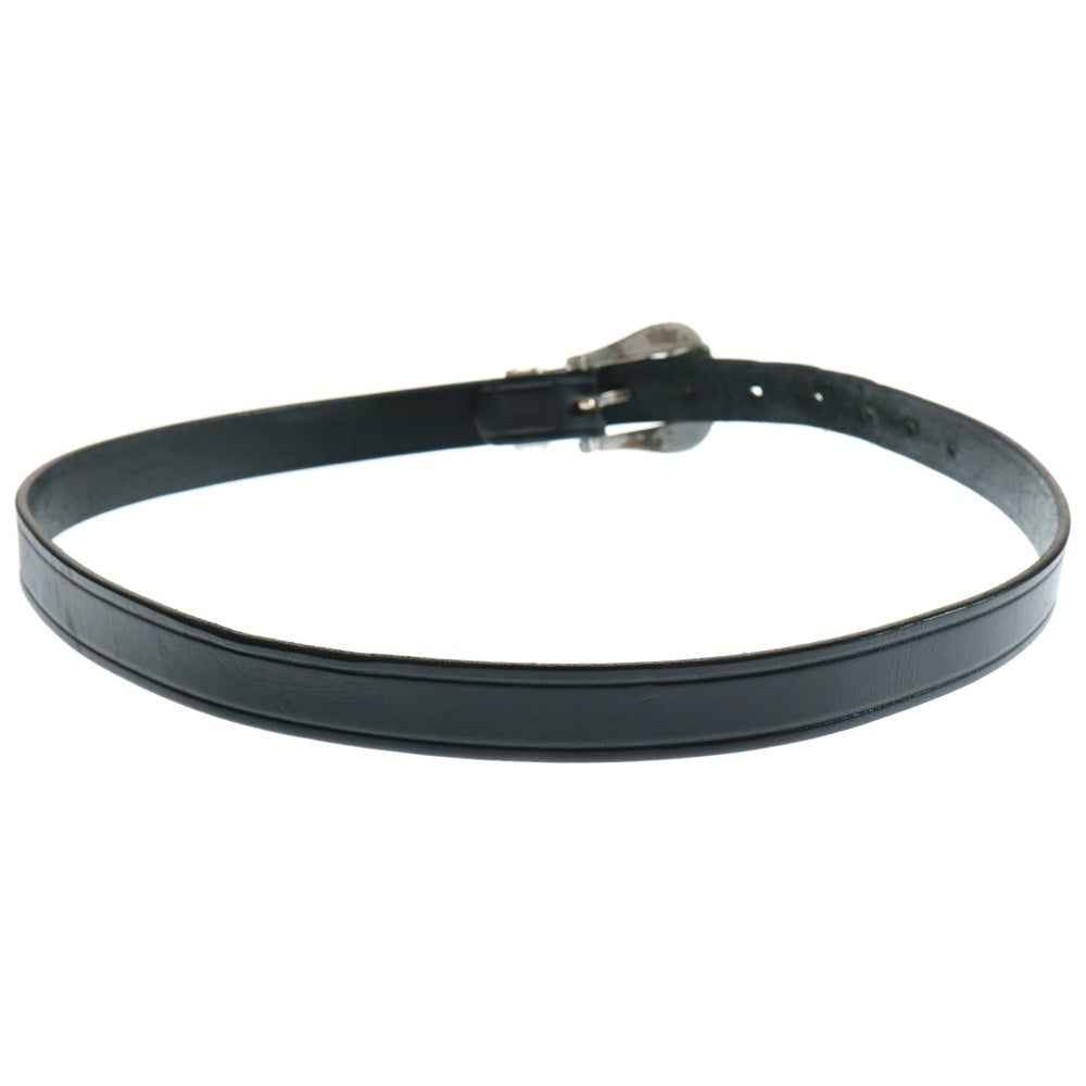 TORY LEATHER(トニーレザー) 3 PIECE CREASED SILVER BUCKLE BELT スリーピースクリースト シルバーバックル レザー ベルト ブラック 3091