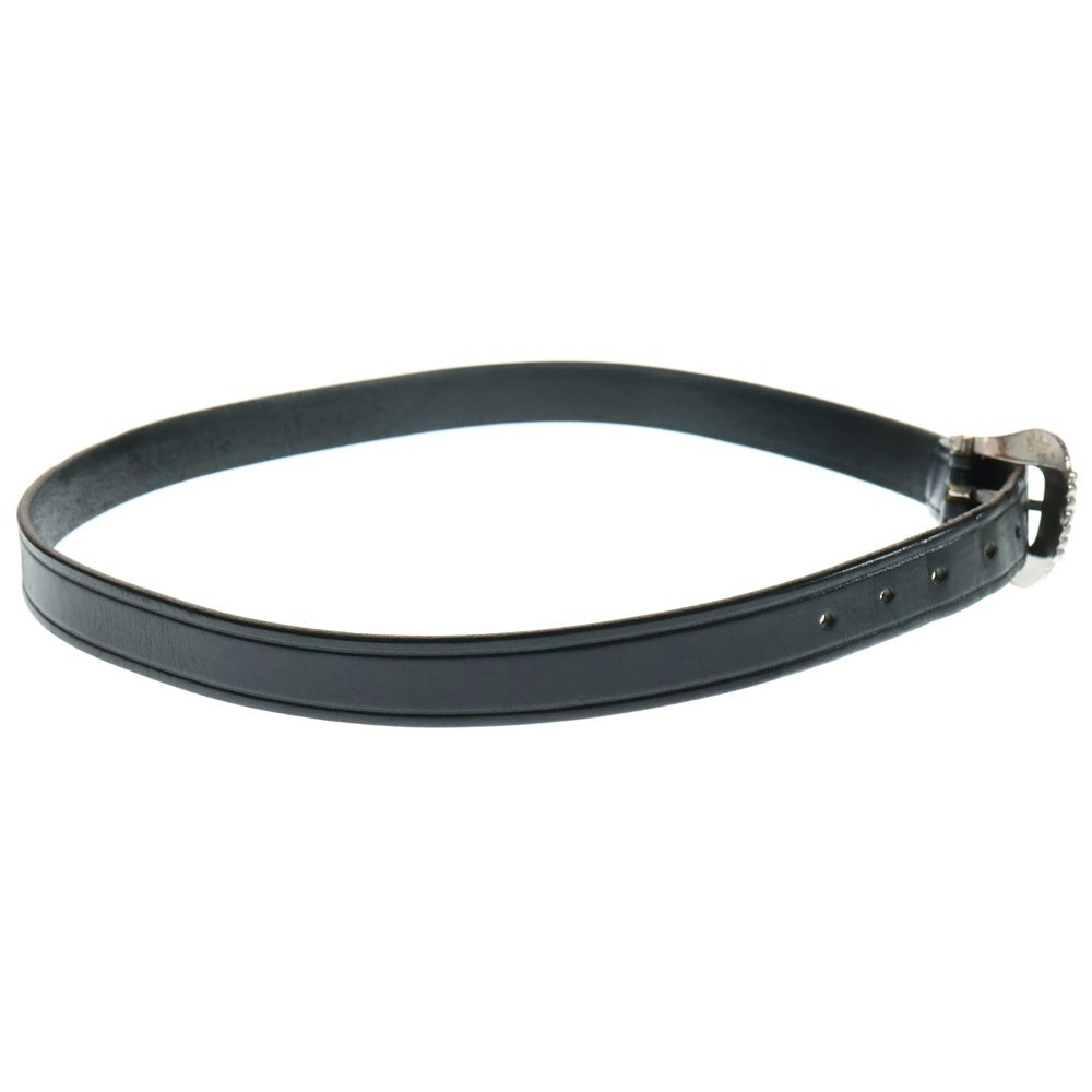 TORY LEATHER(トニーレザー) 3 PIECE CREASED SILVER BUCKLE BELT スリーピースクリースト シルバーバックル レザー ベルト ブラック 3091