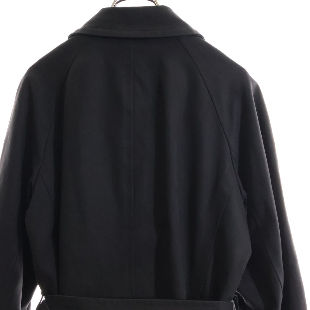 NO BRAND(ノーブランド) MARSMILLI ストラップ付 ウエストベルト ダブルブレスト トレンチコート レディース ブラック