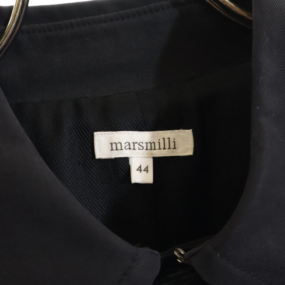 NO BRAND(ノーブランド) MARSMILLI ストラップ付 ウエストベルト ダブルブレスト トレンチコート レディース ブラック