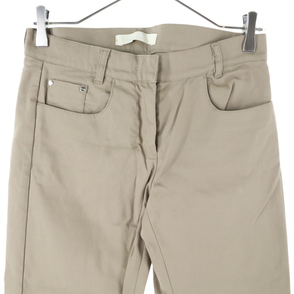 S MAX MARA(エス マックスマーラ) ロゴデザインリベット マルチポケット ジップアップ コットン スキニーパンツ レディース ベージュ 91360783