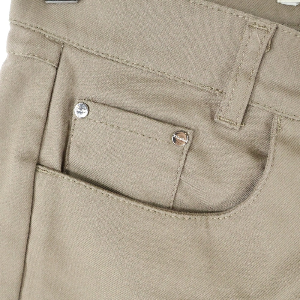 S MAX MARA(エス マックスマーラ) ロゴデザインリベット マルチポケット ジップアップ コットン スキニーパンツ レディース ベージュ 91360783