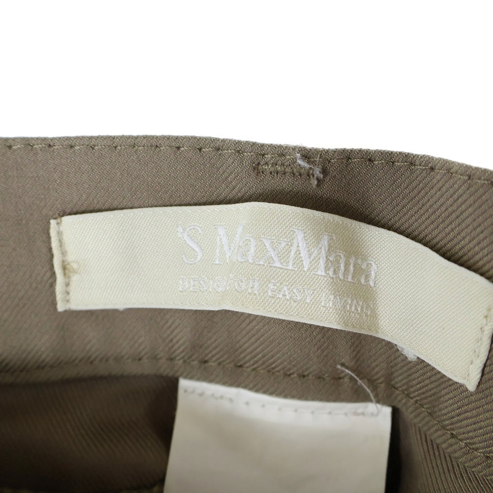 S MAX MARA(エス マックスマーラ) ロゴデザインリベット マルチポケット ジップアップ コットン スキニーパンツ レディース ベージュ 91360783