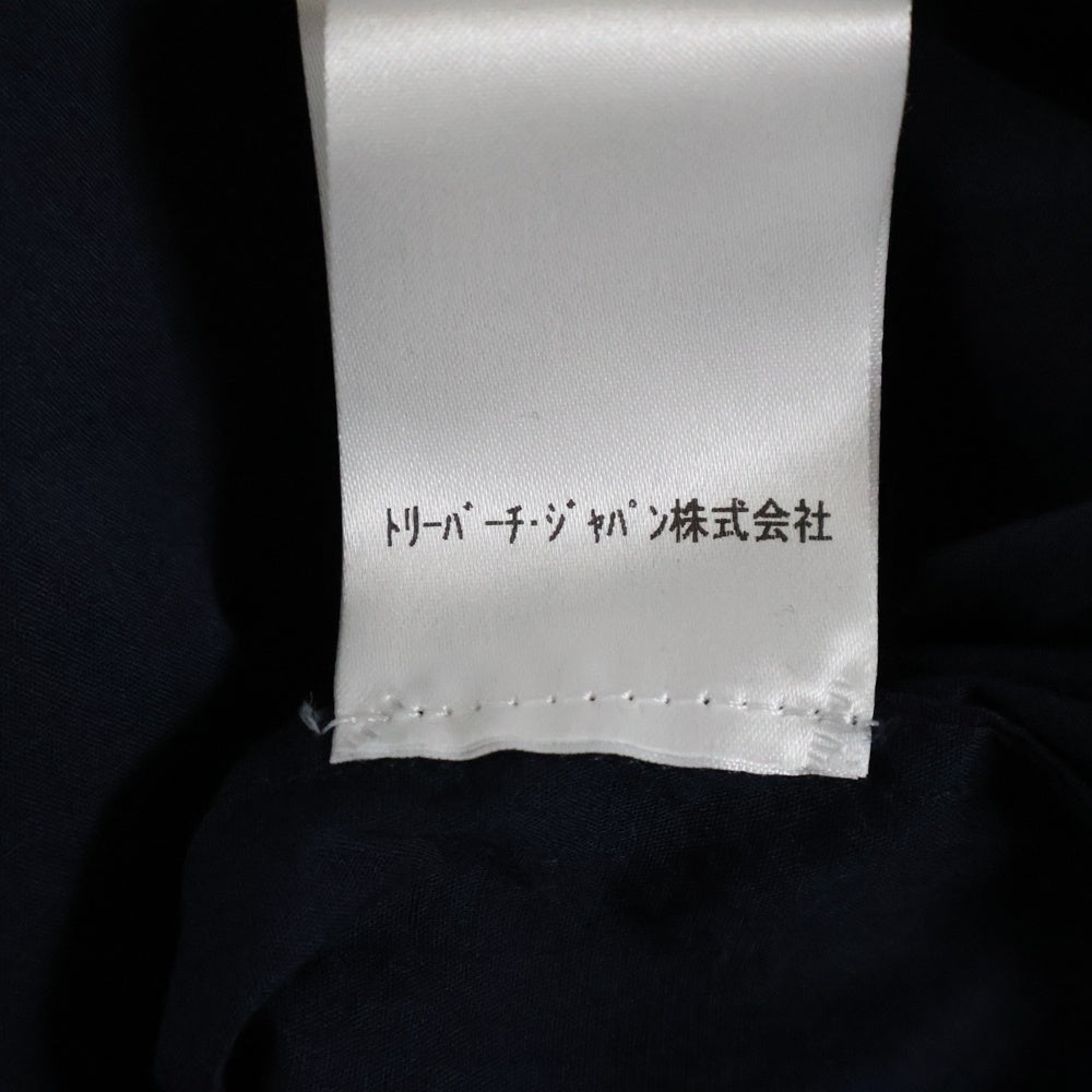 TORY BURCH(トリー バーチ) エンブロイダリー ビーズ ラウンドネック 半袖ワンピース ドレス レディース ネイビー 79173-1-16012