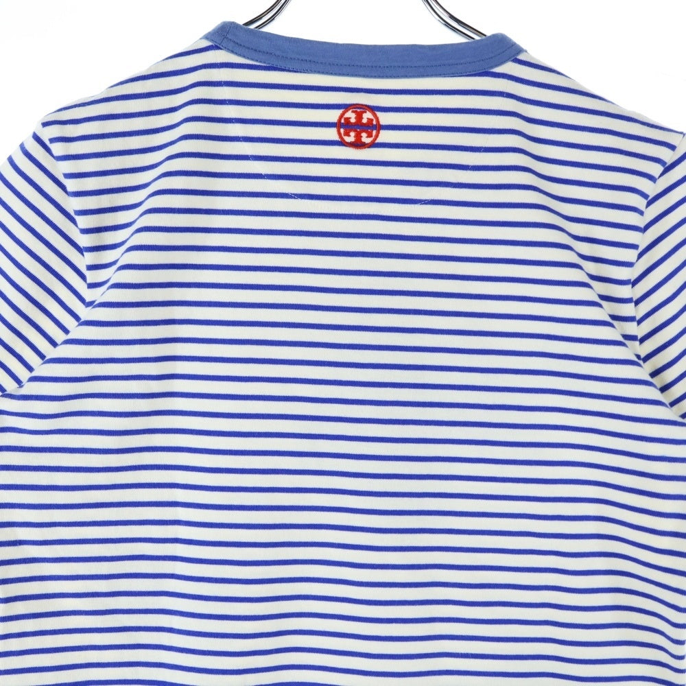 TORY BURCH(トリー バーチ) フラワーパターン ボーダー クルーネック カットソー 半袖リンガーTシャツ レディース マルチ N0022801