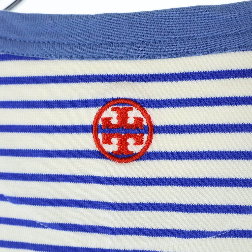 TORY BURCH(トリー バーチ) フラワーパターン ボーダー クルーネック カットソー 半袖リンガーTシャツ レディース マルチ N0022801