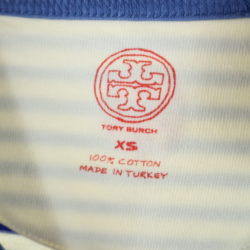 TORY BURCH(トリー バーチ) フラワーパターン ボーダー クルーネック カットソー 半袖リンガーTシャツ レディース マルチ N0022801