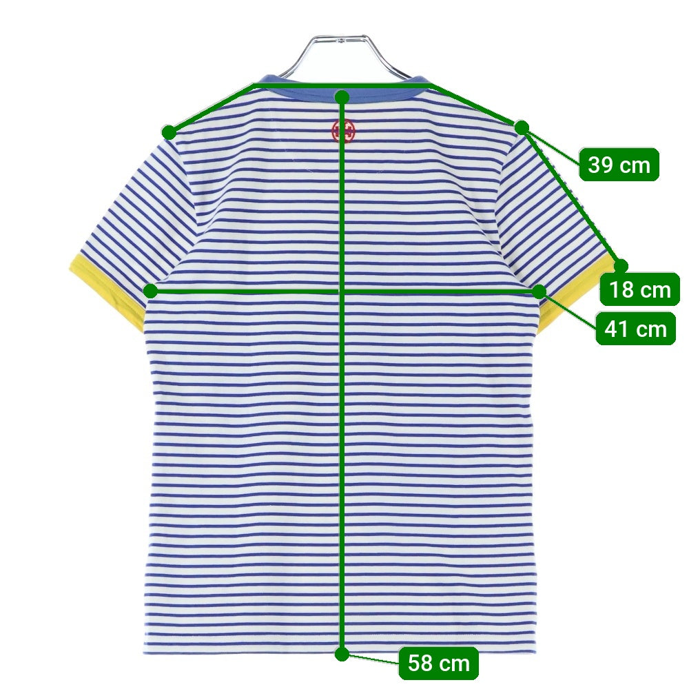 TORY BURCH(トリー バーチ) フラワーパターン ボーダー クルーネック カットソー 半袖リンガーTシャツ レディース マルチ N0022801