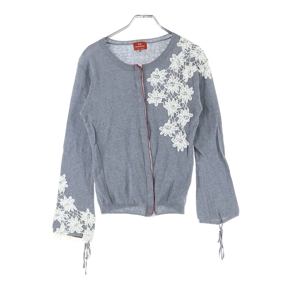 KEI MACDONALD(ケイ マクドナルド) KEI MACDONALD フラワーパターン 10B コットン ニット カーディガン レディース グレー