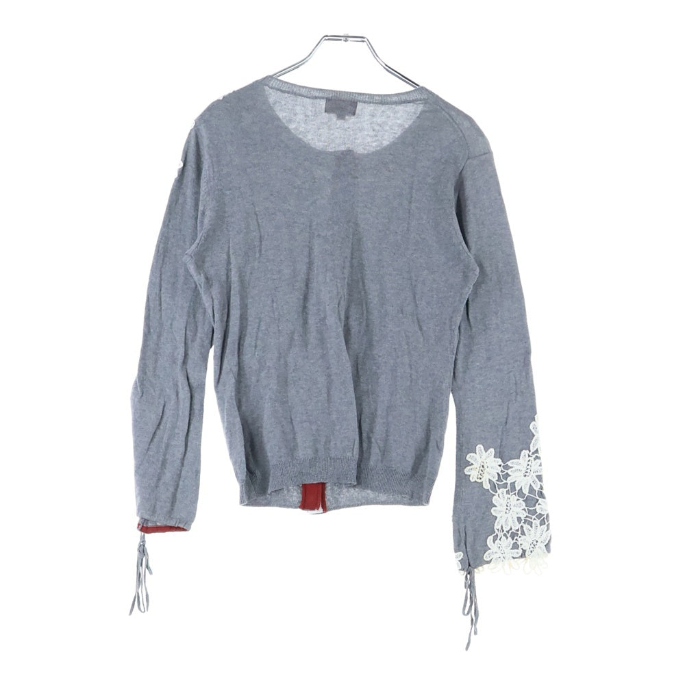 KEI MACDONALD(ケイ マクドナルド) KEI MACDONALD フラワーパターン 10B コットン ニット カーディガン レディース グレー