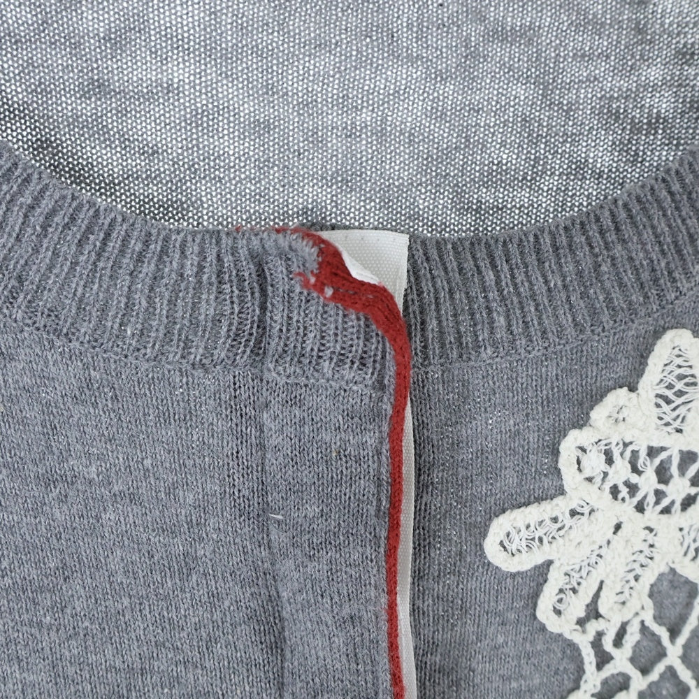 KEI MACDONALD(ケイ マクドナルド) KEI MACDONALD フラワーパターン 10B コットン ニット カーディガン レディース グレー