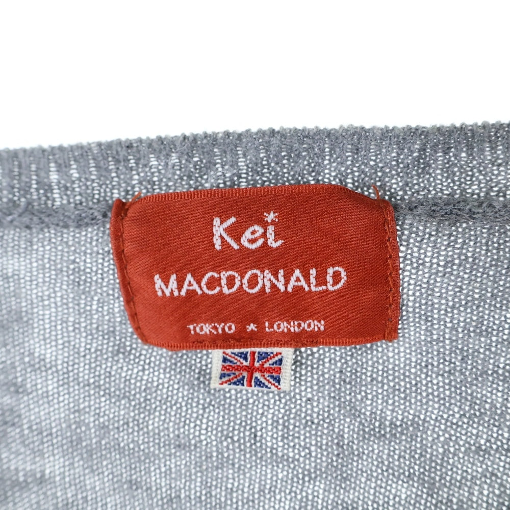 KEI MACDONALD(ケイ マクドナルド) KEI MACDONALD フラワーパターン 10B コットン ニット カーディガン レディース グレー