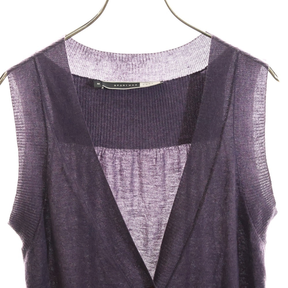 NO BRAND(ノーブランド) SPORT MAX CODE 8B Vネック ノースリーブワンピース レディース パープル