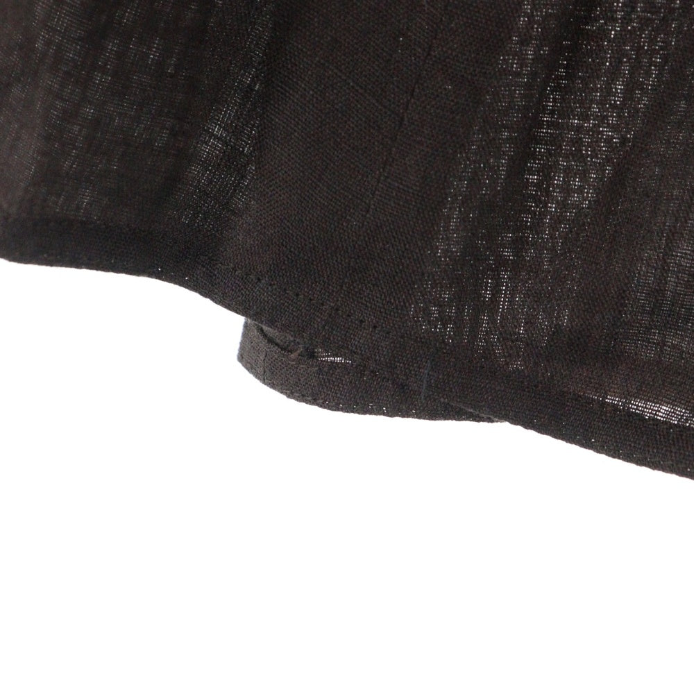 CIVIDINI(チビディーニ) リボンモチーフドローストリング サイドジップ リネン ミモレ丈 スカート レディース ブラウン