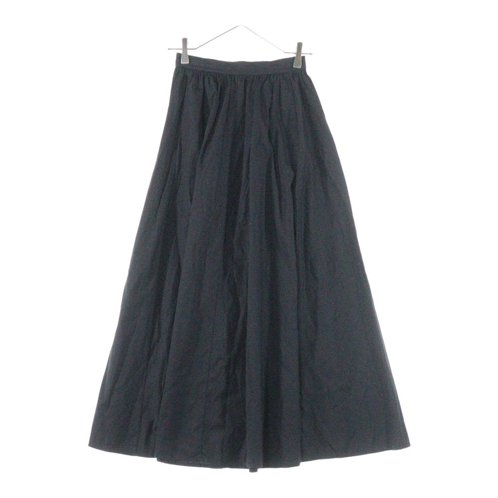 MARCEL MARONGIU(マルセルマロンジュ) サイドジップ ダブルポケット ギャザー ロングスカート レディース ブラック