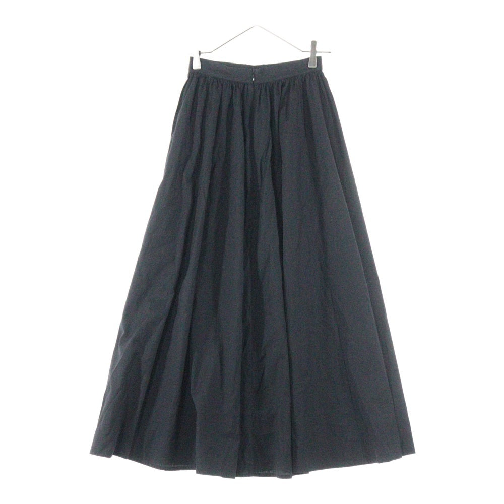 MARCEL MARONGIU(マルセルマロンジュ) サイドジップ ダブルポケット ギャザー ロングスカート レディース ブラック