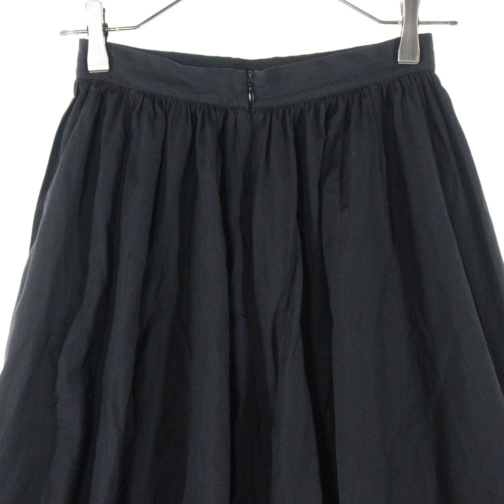 MARCEL MARONGIU(マルセルマロンジュ) サイドジップ ダブルポケット ギャザー ロングスカート レディース ブラック