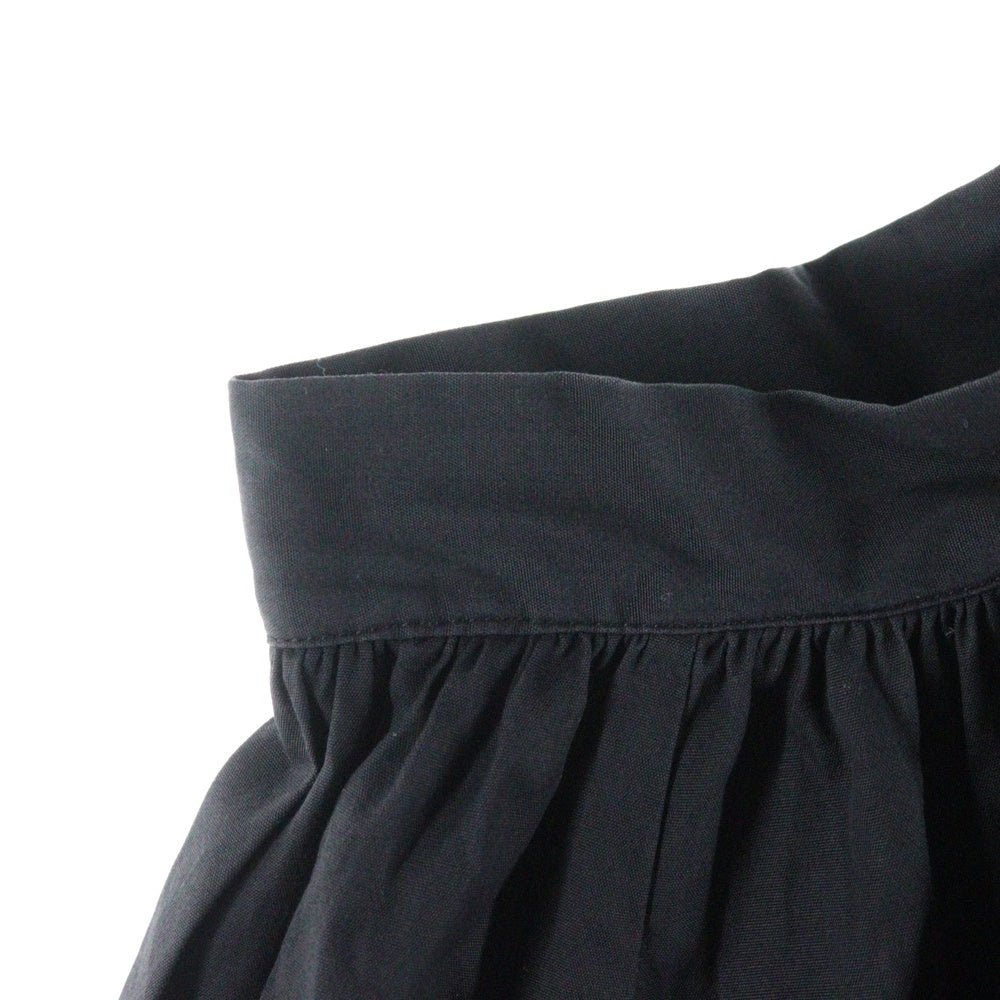 MARCEL MARONGIU(マルセルマロンジュ) サイドジップ ダブルポケット ギャザー ロングスカート レディース ブラック