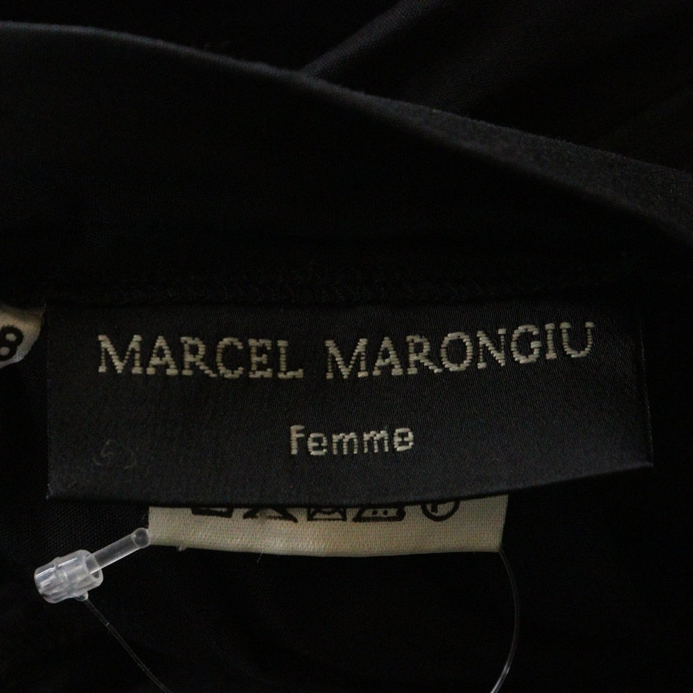 MARCEL MARONGIU(マルセルマロンジュ) サイドジップ ダブルポケット ギャザー ロングスカート レディース ブラック