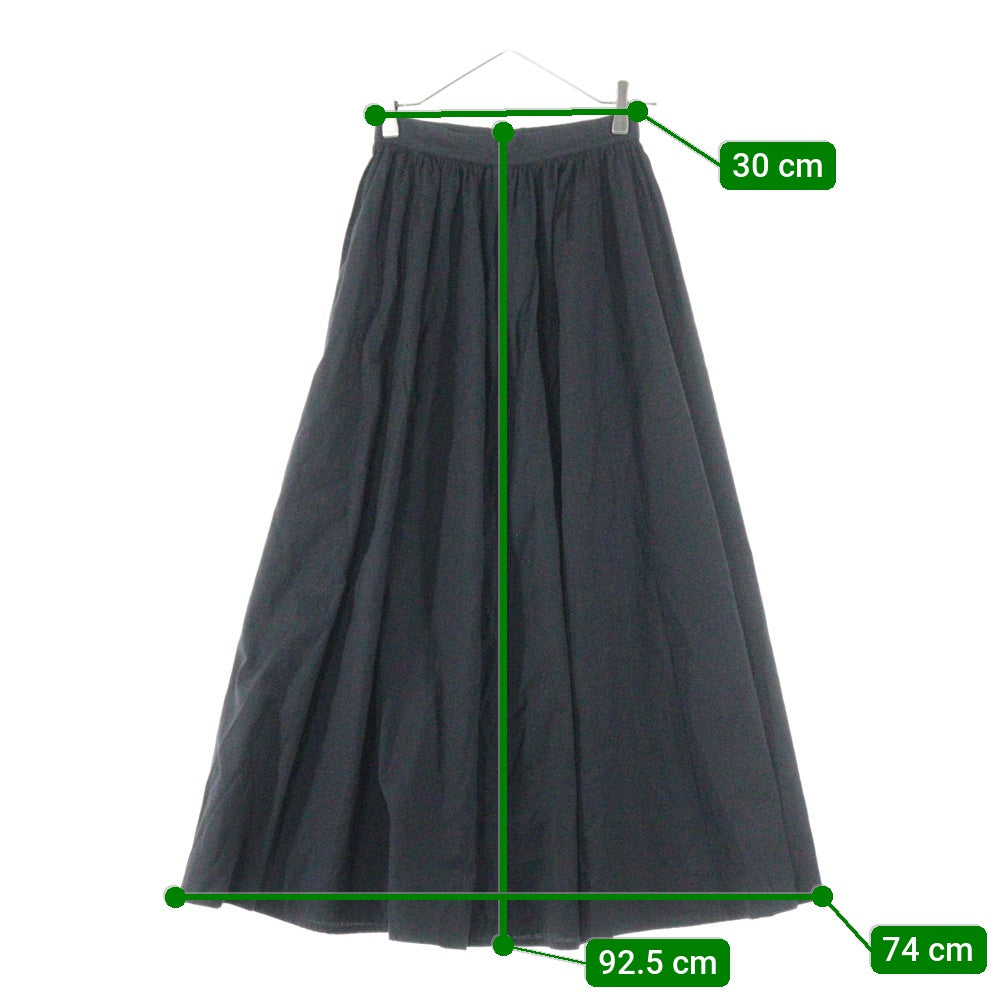 MARCEL MARONGIU(マルセルマロンジュ) サイドジップ ダブルポケット ギャザー ロングスカート レディース ブラック