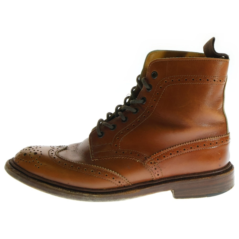 Tricker's(トリッカーズ) メダリオン ウィングチップ カントリー レザー レースアップ ブーツ ブラウン 5411
