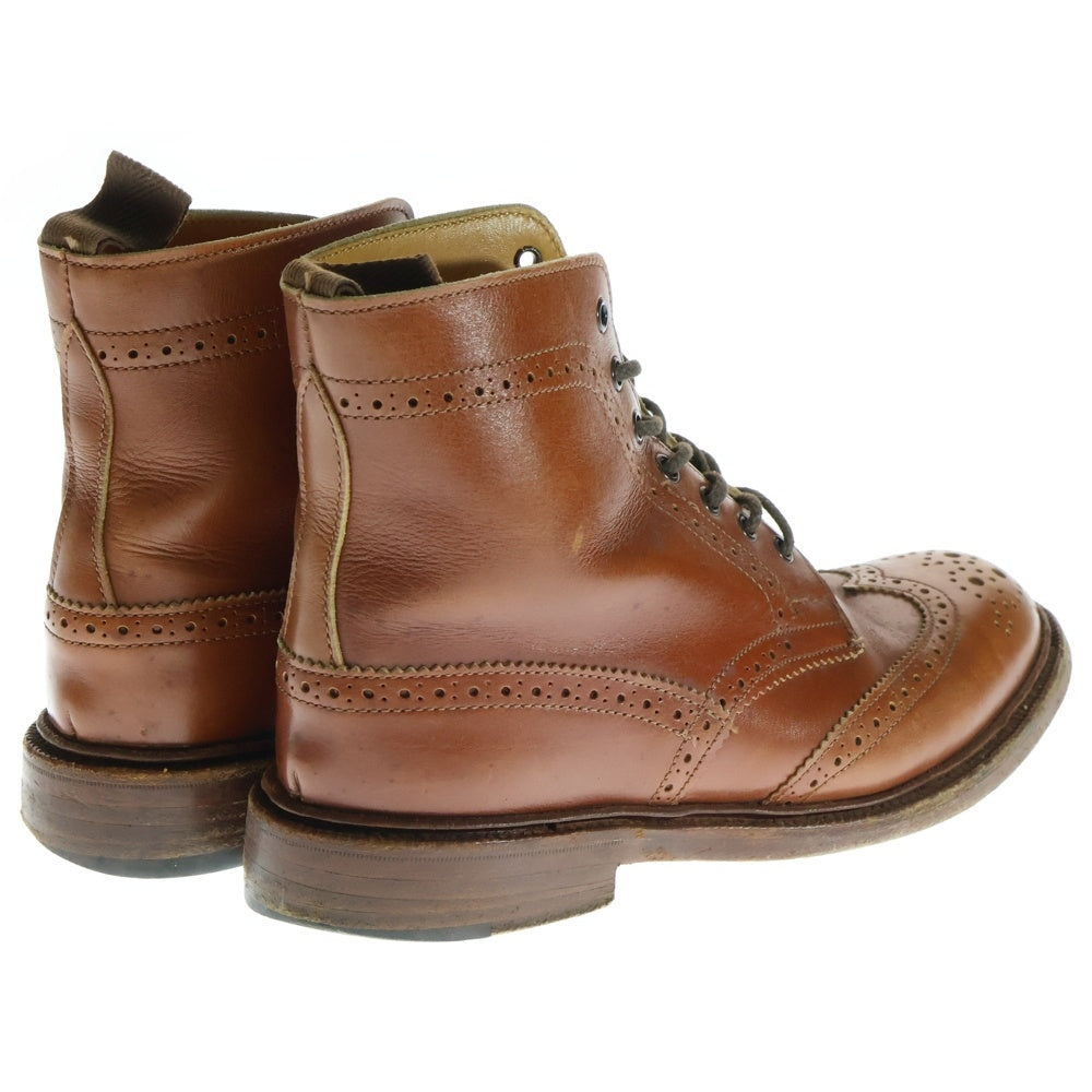 Tricker's(トリッカーズ) メダリオン ウィングチップ カントリー レザー レースアップ ブーツ ブラウン 5411