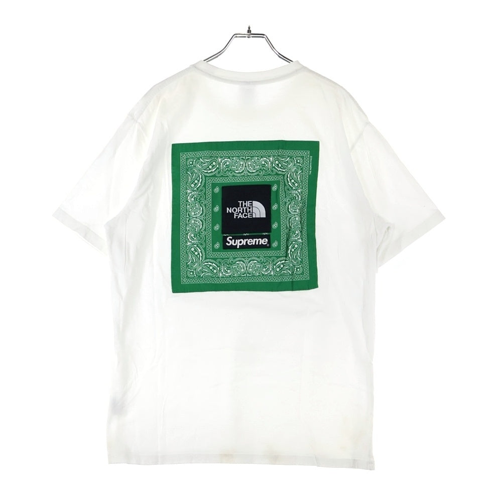 SUPREME(シュプリーム) 22SS ×THE NORTH FACE Bandana S/S Tee ザノースフェイス バンダナ クルーネック半袖Tシャツ カットソー ホワイト/グリーン NT02209I