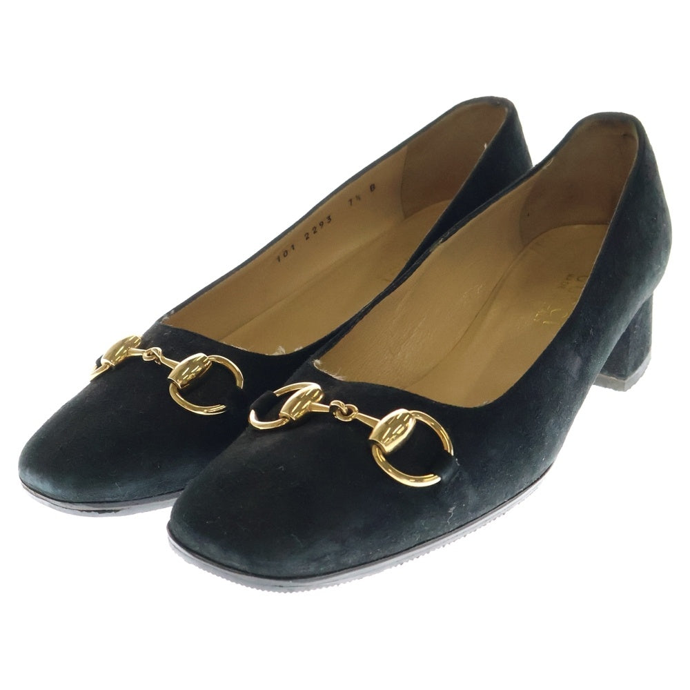 GUCCI(グッチ) ホースビット スクエアトゥ ハイヒール パンプス レディース ブラック 1012293