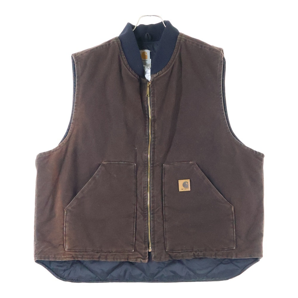 CARHARTT(カーハート) 00S VINTAGE SANDSTONE ARCTIC QUILTING DUCK VEST ヴィンテージ サンドストーン アークティック キルティングダックベスト USA製 ブラウン V02