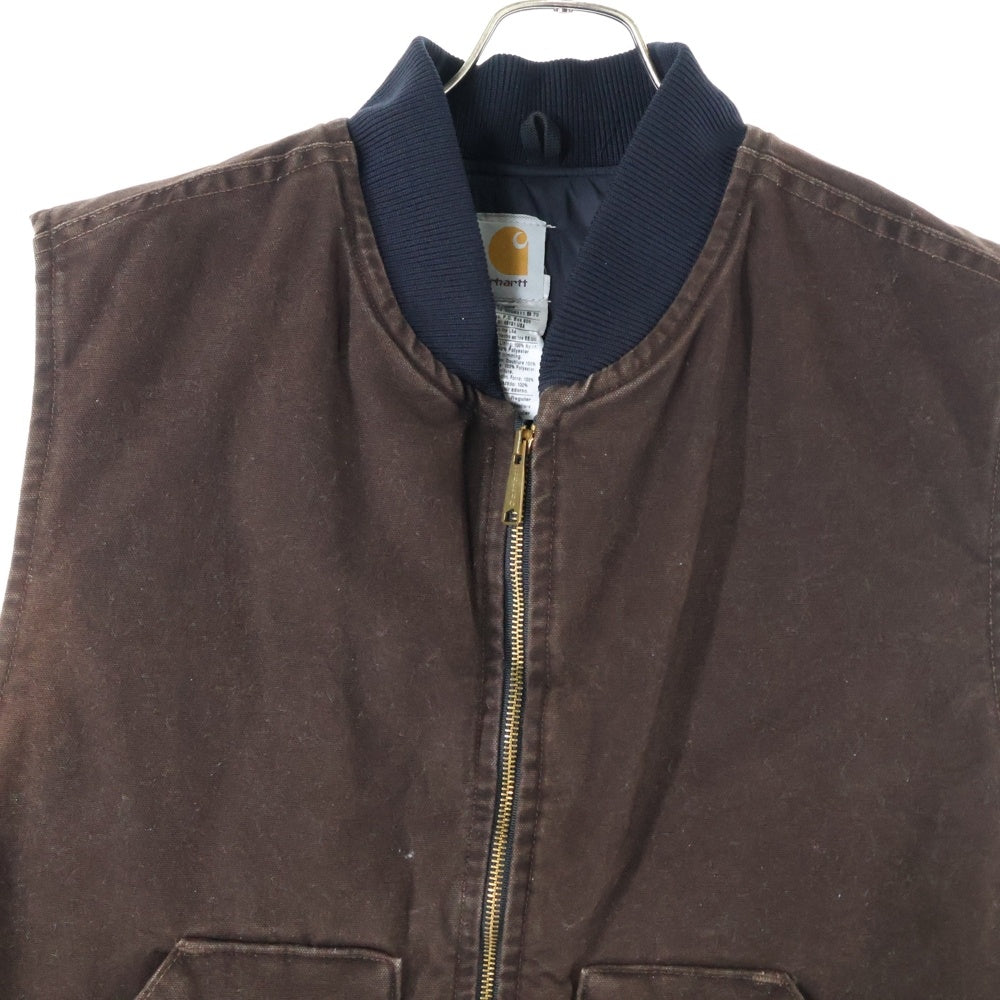 CARHARTT(カーハート) 00S VINTAGE SANDSTONE ARCTIC QUILTING DUCK VEST ヴィンテージ サンドストーン アークティック キルティングダックベスト USA製 ブラウン V02