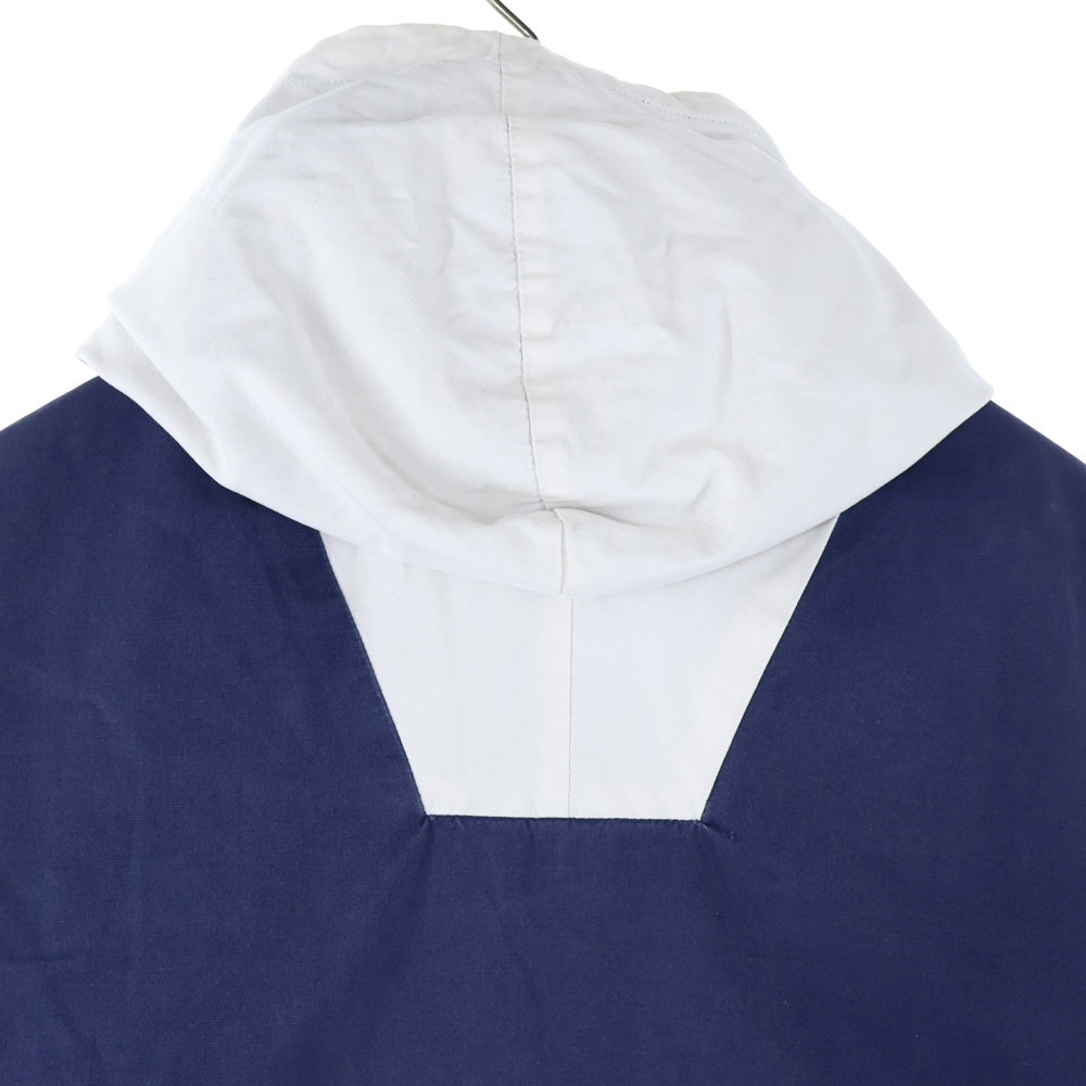 J.CREW(ジェイクルー) 90S VINTAGE 巨人タグ コットンアノラック ハーフジップパーカー フーディー ネイビー/ホワイト