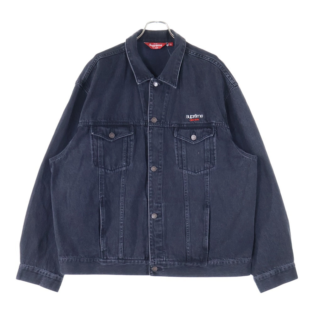 SUPREME(シュプリーム) 25SS Denim Trucker Jacket 胸ロゴ刺繍 デニムトラッカージャケット ブラック